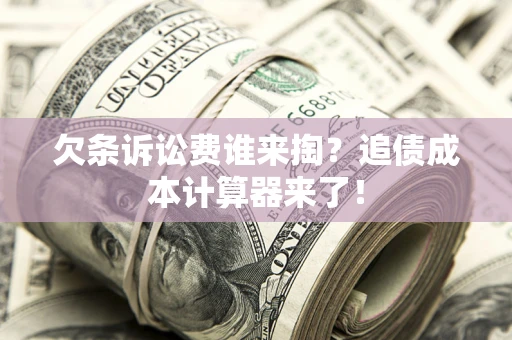 武汉欠条诉讼费谁来掏？追债成本计算器来了！