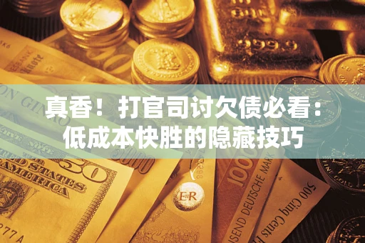 武汉真香！打官司讨欠债必看：低成本快胜的隐藏技巧