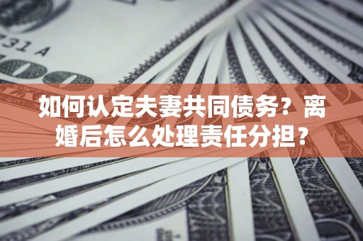 武汉如何认定夫妻共同债务？离婚后怎么处理责任分担？